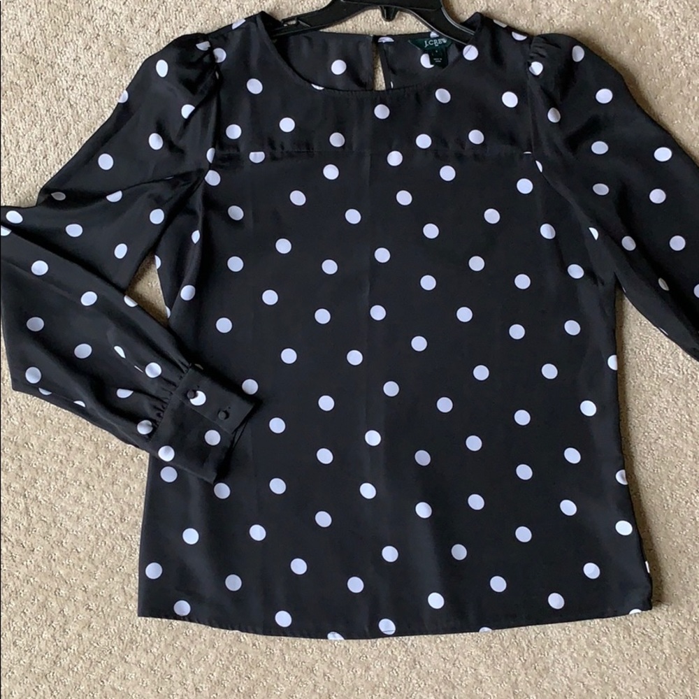 J Crew polka dot blouse/top